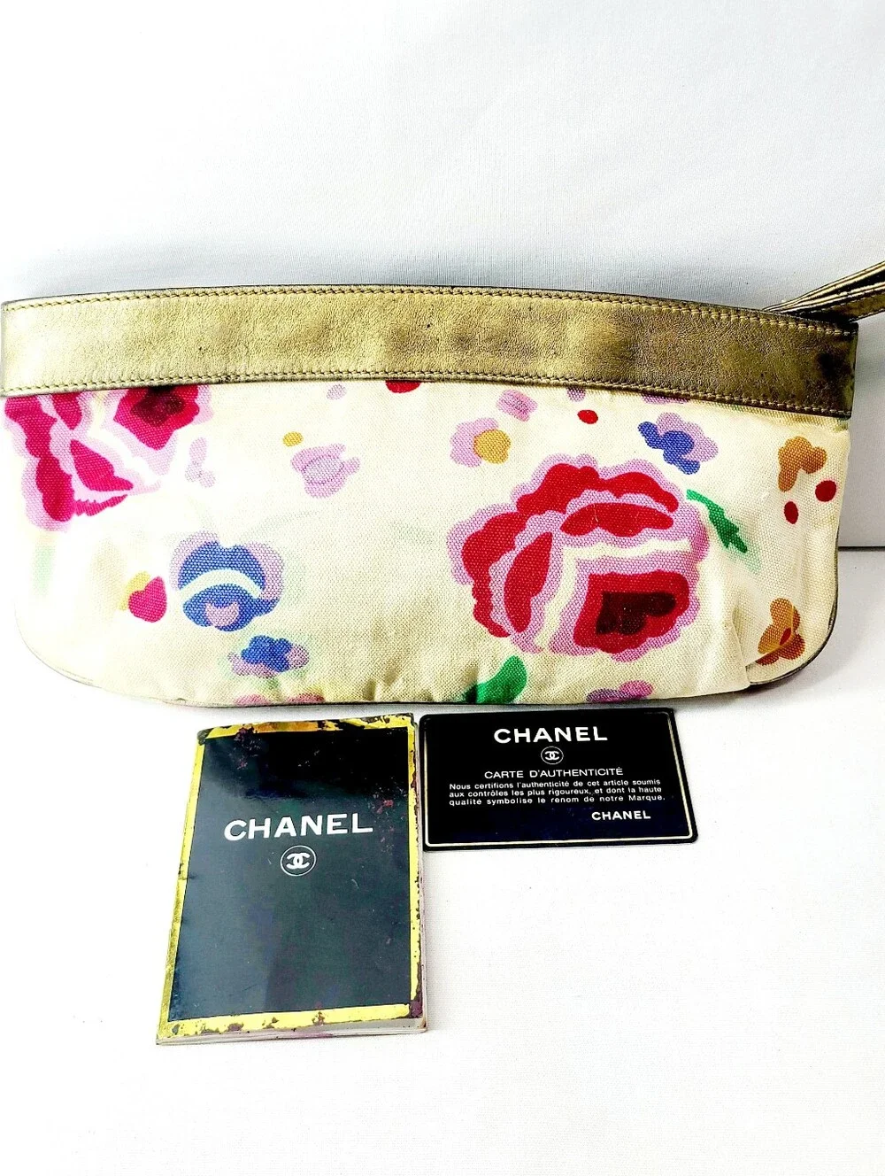 Chanel Canvas Leather Clutch Bag